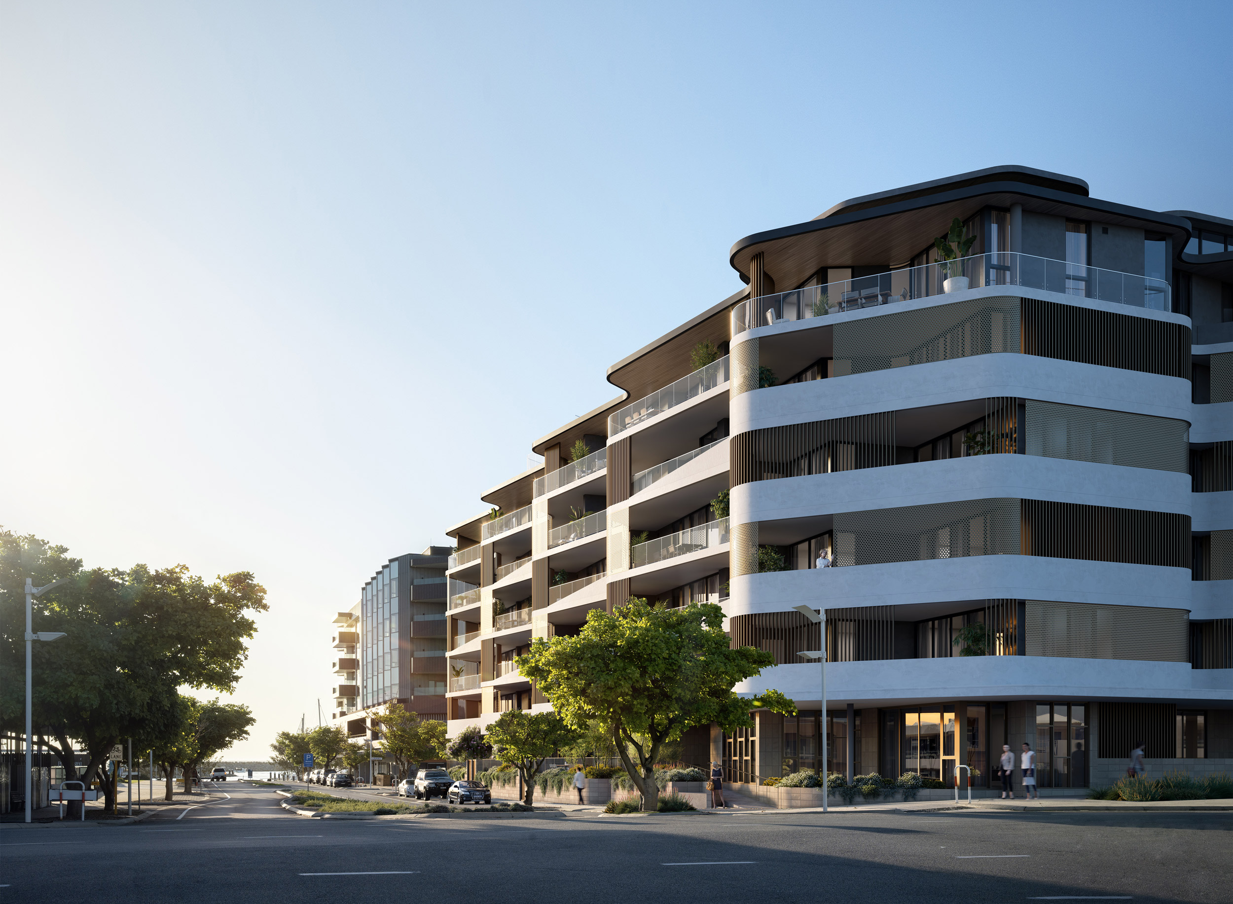 External Render of Windfall Apartments in Port Coogee, Perth.